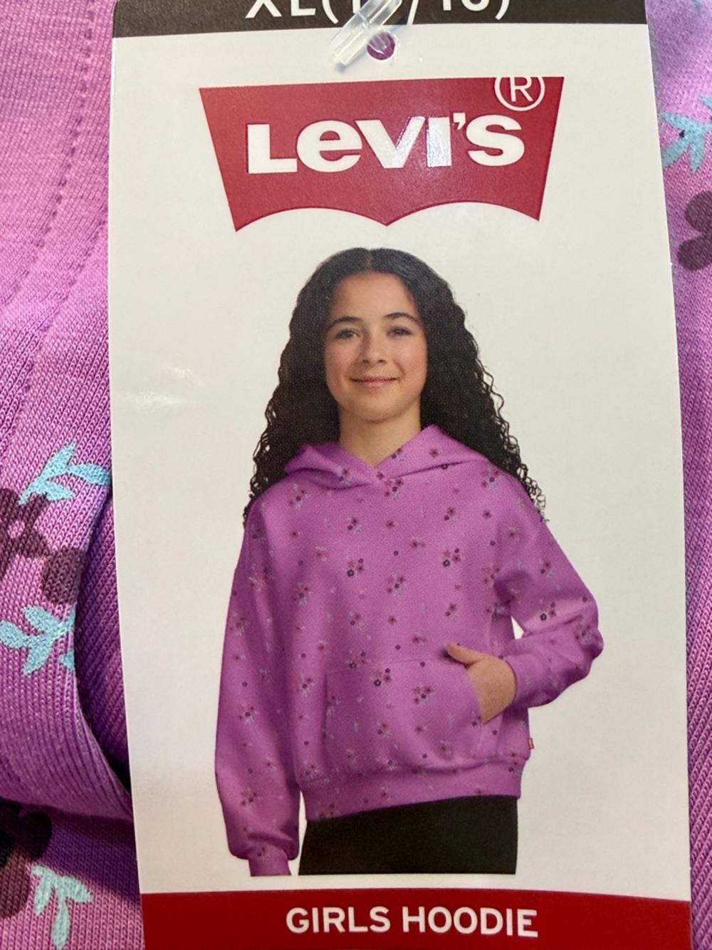 Levi's Girls Purple Floral Pullover Hoodie